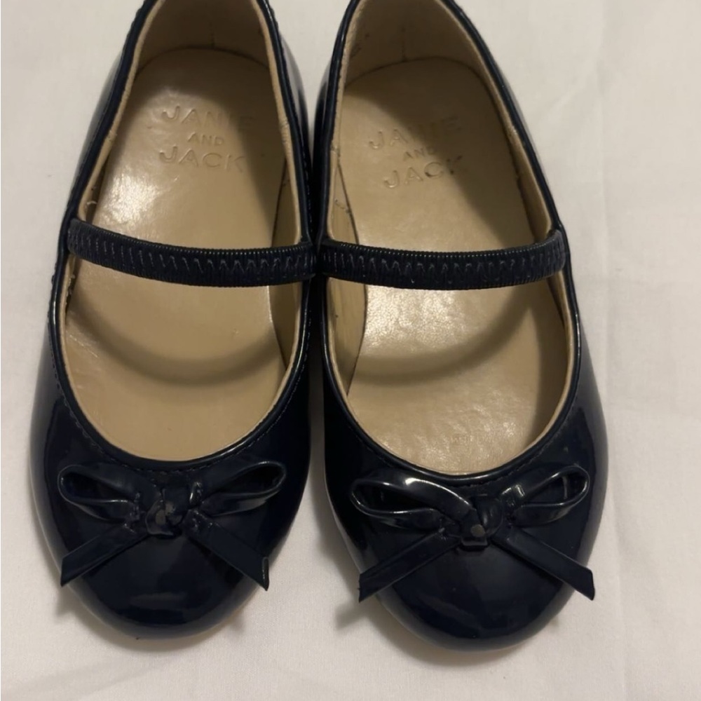 Janie and Jack Black Patent Mary Jane Shoes